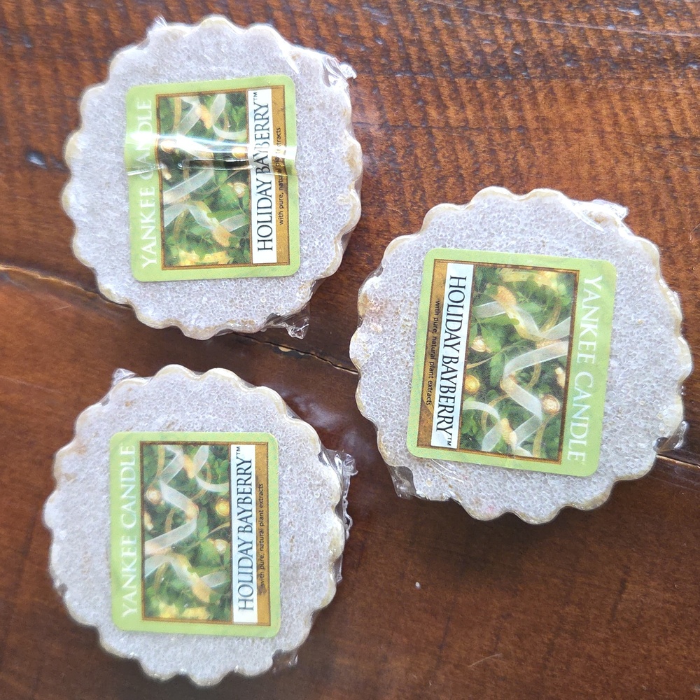 3 Yankee Candle Tarts HOLIDAY BAYBERRY NEW 0.8 oz each